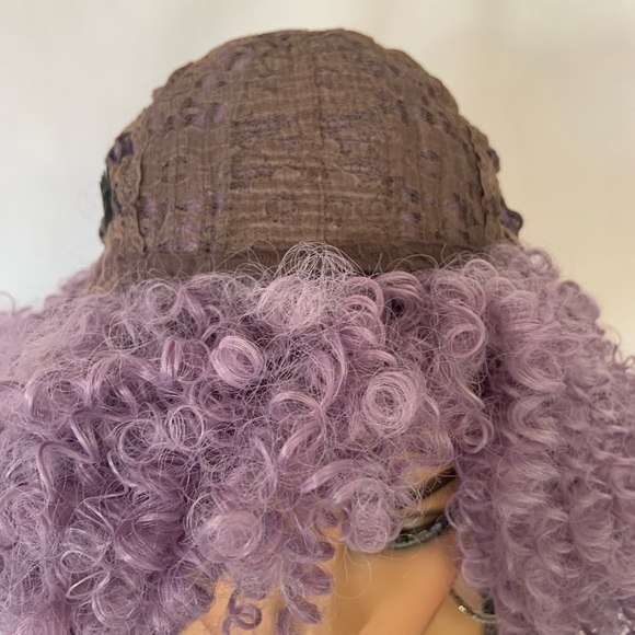 Curly Lilac Purple “Put On & Go” Premium Fiber Cosplay/Event or Daily Wear Wig - Picture 2 of 5